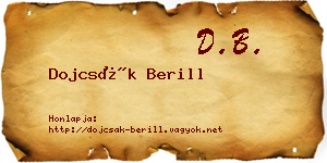 Dojcsák Berill névjegykártya